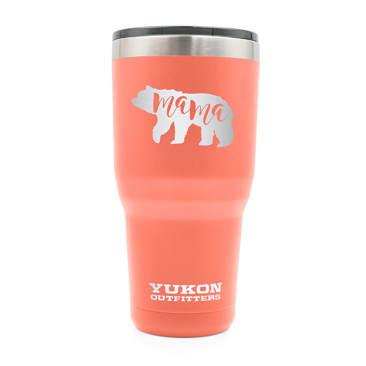 30 oz Tumbler - Coral with 'Mama Bear'