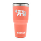 30 oz Tumbler - Coral with 'Mama Bear'