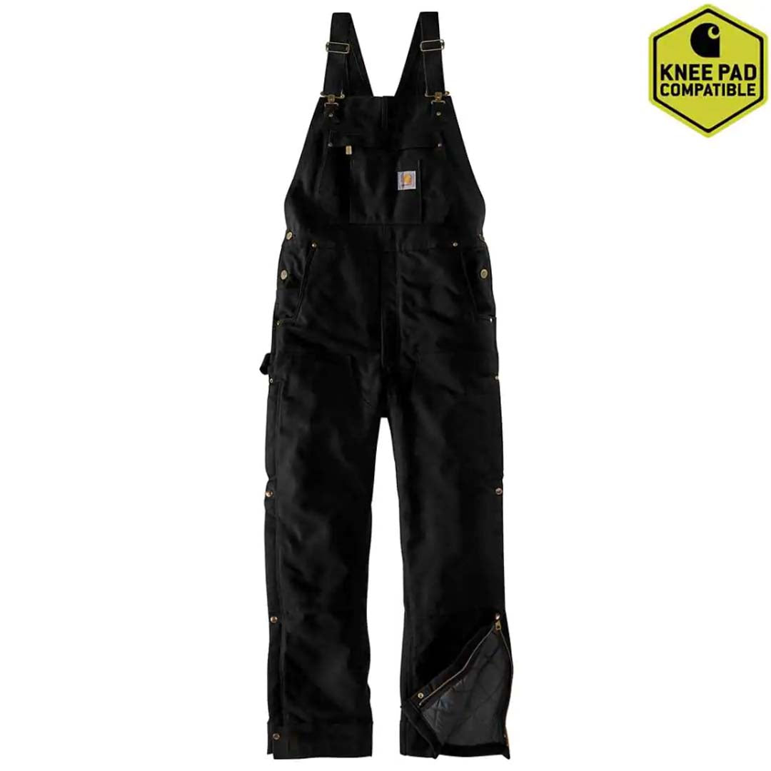クランクデビル　カーハート Carhartt Firm Duck Insulated Bib - Black Big & Tall – Big Ray's
