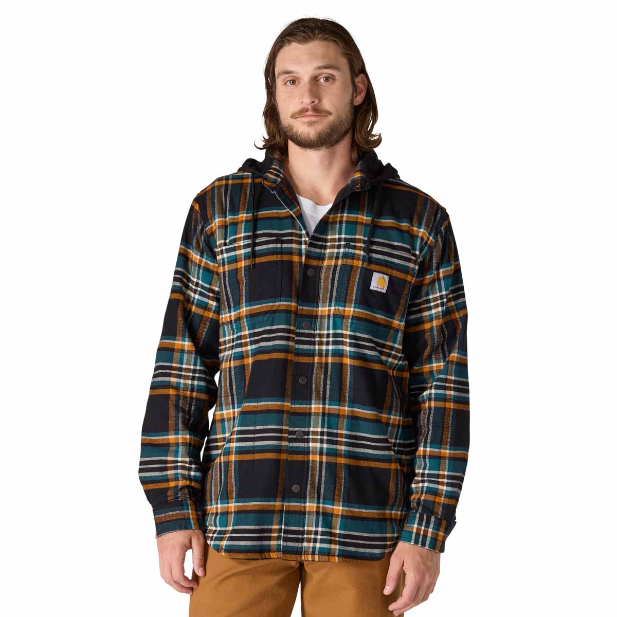 Carhartt Men's Relaxed Fit Flannel Lined Hooded Shirt Jac – Big Ray's
